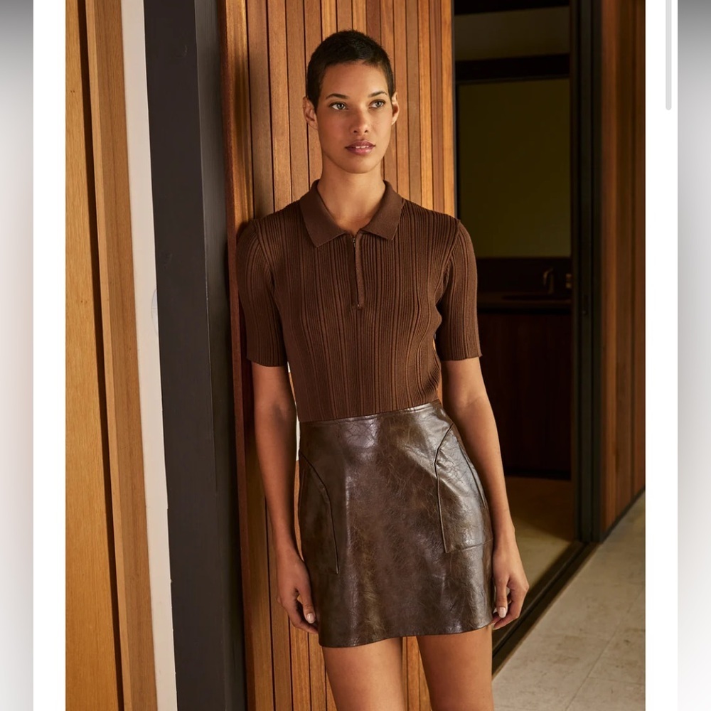 Nwt lucyparis
KIKO MIXED MEDIA DRESS - ESPRESSO spring S $140 revolve party